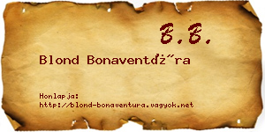 Blond Bonaventúra névjegykártya